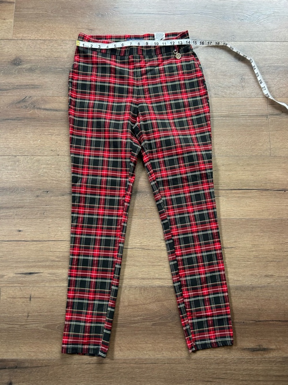Tommy Hilfiger punk rock/ emo style Red Black Plaid Skinny Pants - Picture 5 of 6